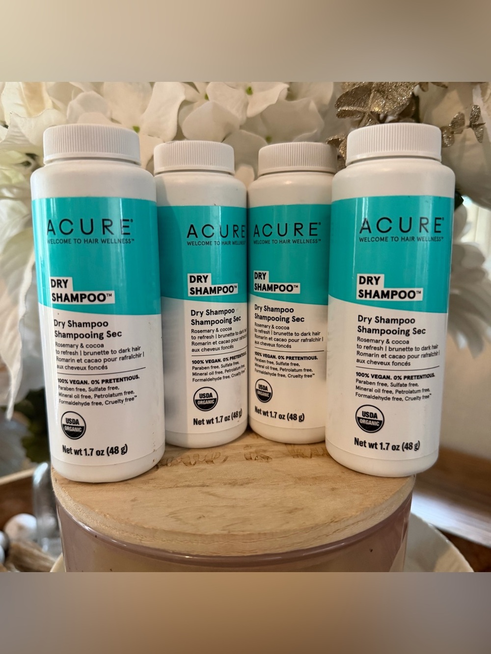 4 ACURE Dry Shampoo clean beauty - powder Refreshing Formula 1.7 fl oz each